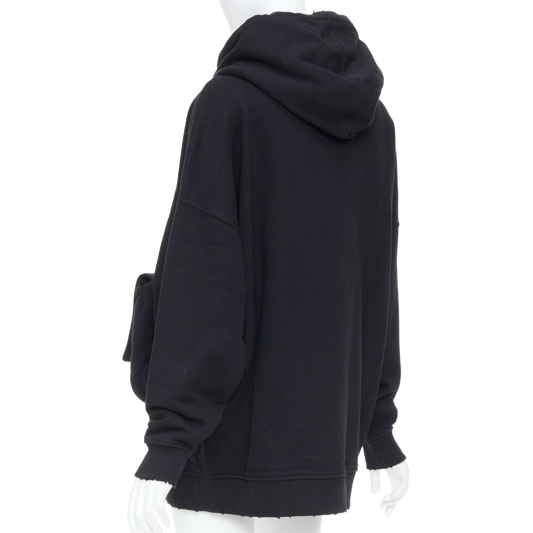 FENDI 2023 MARC JACOBS Baguette Bag  black pocket cotton hooded sweatshirt XS