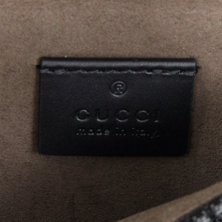 GUCCI Eden Supreme GG monogram canvas black leather belt bag