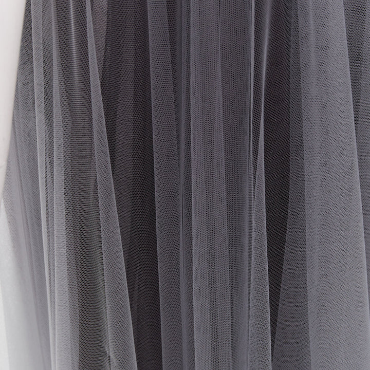 rare CHRISTIAN DIOR 2024 Runway grey butterfly bead embroidered tulle maxi gown