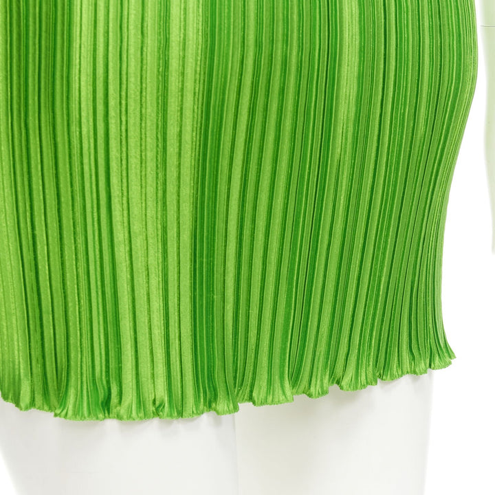 VERSACE 2021 Runway green Tresor De La Mer starfish plisse slip dress IT42 M