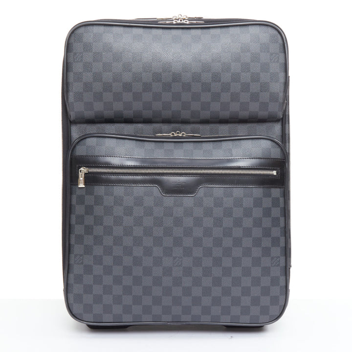 LOUIS VUITTON Damier Graphite Pegase Legere 55 black grey canvas luggage
