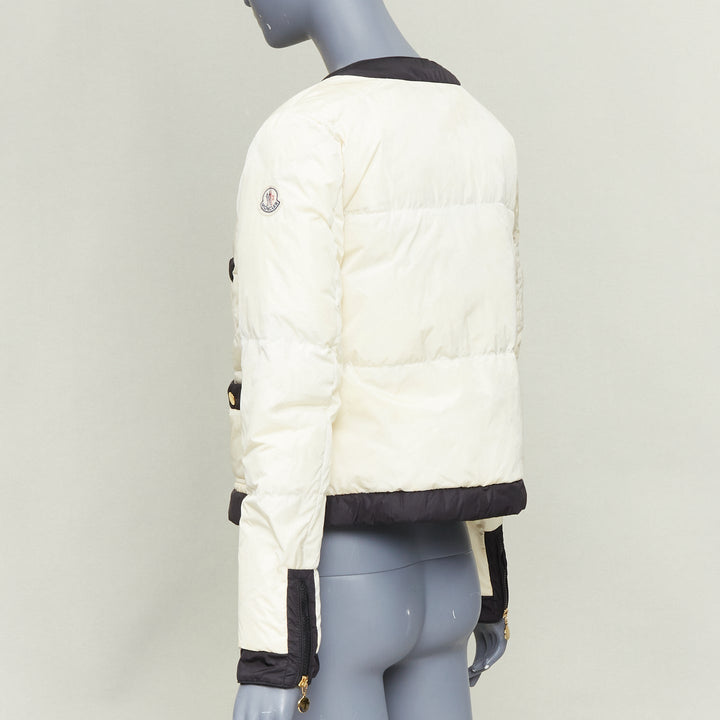 MONCLER G32-003 Piumino Nuovo Daphne cream black 4 pocket padded jacket US2 S