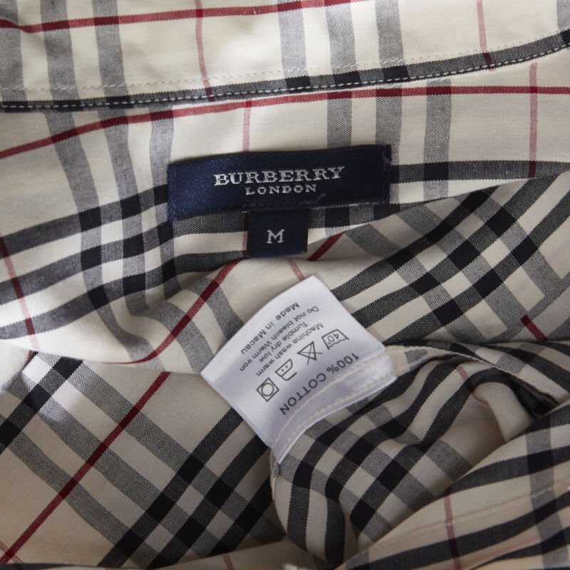 vintage BURBERRY House Check cotton long sleeve slim fit shirt top M