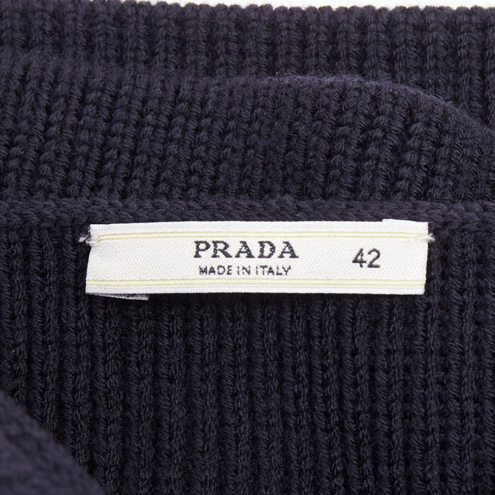 PRADA black contour ribbed knit boned strapless bustier top IT42 M