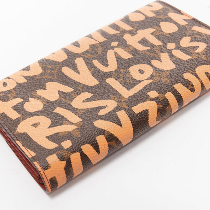 LOUIS VUITTON Stephen Sprouse orange graffiti brown monogram long wallet
