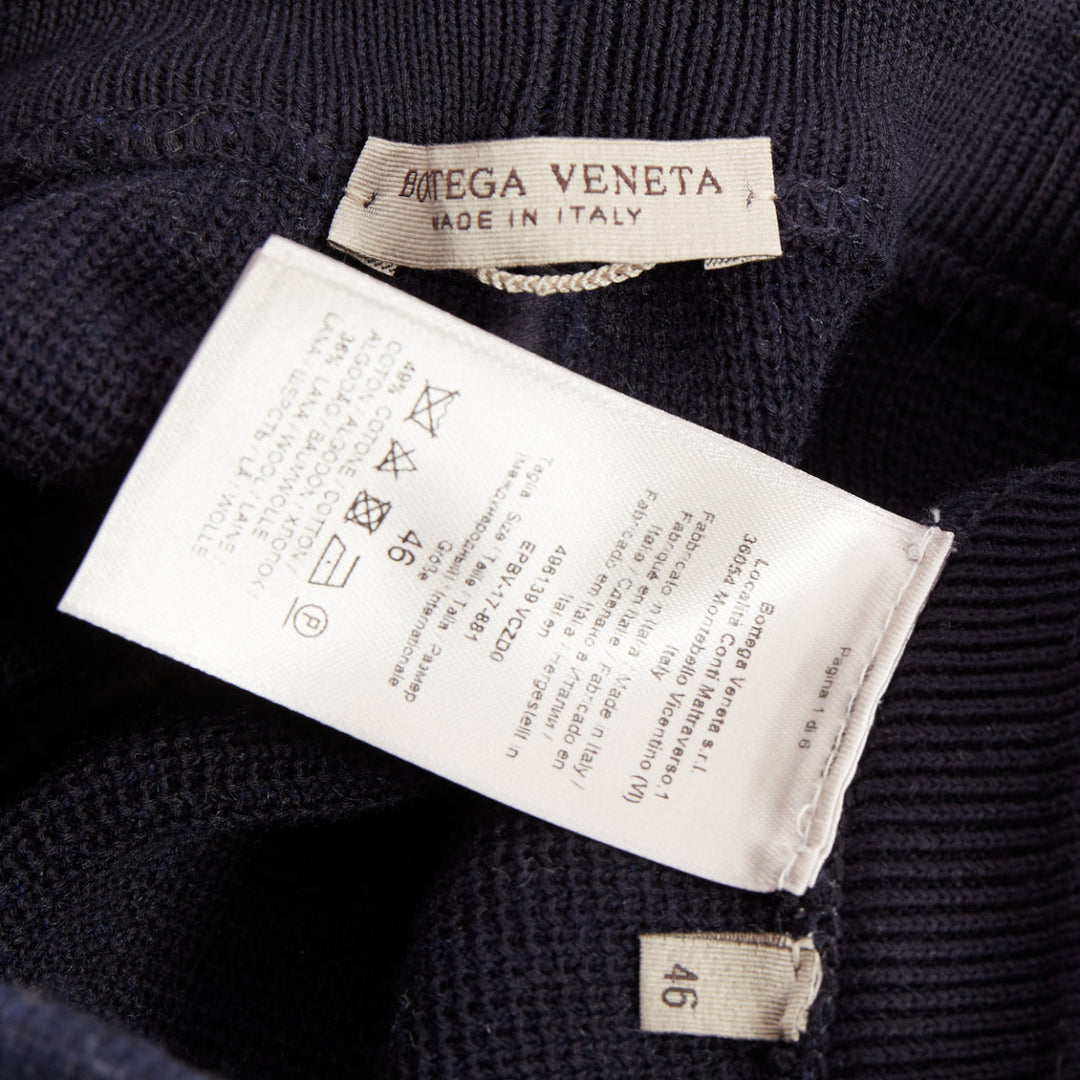 BOTTEGA VENETA navy cotton wool blend soft knit cuffed jogger pants IT44 XS