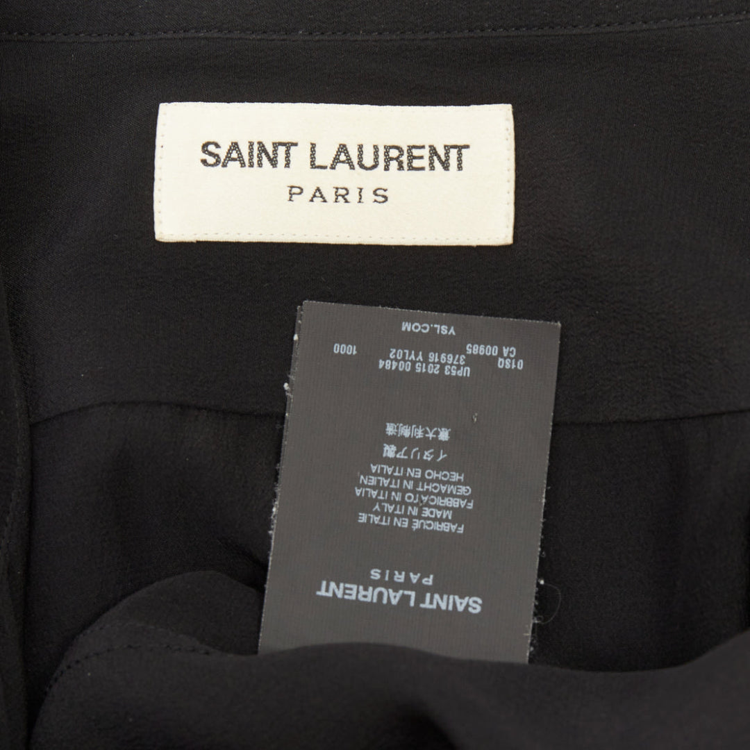 SAINT LAURENT 2015 fluid silk pointed collar button down classic shirt EU 37 XS