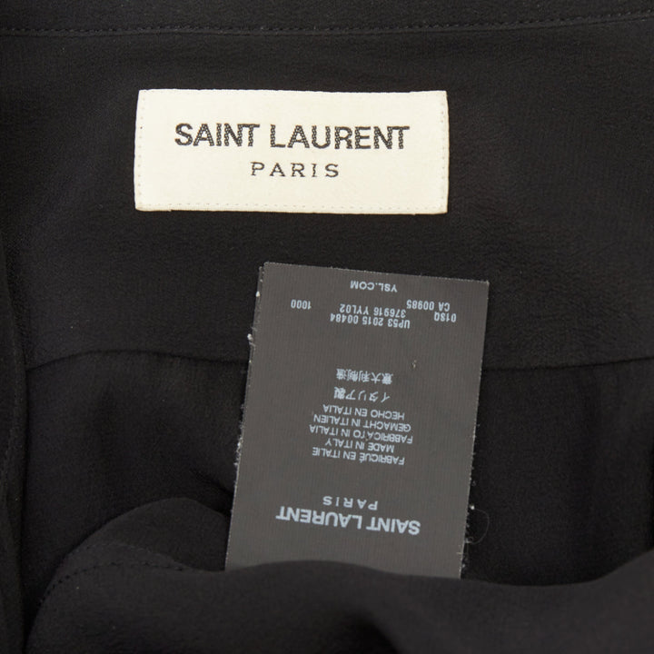 SAINT LAURENT 2015 fluid silk pointed collar button down classic shirt EU 37 XS