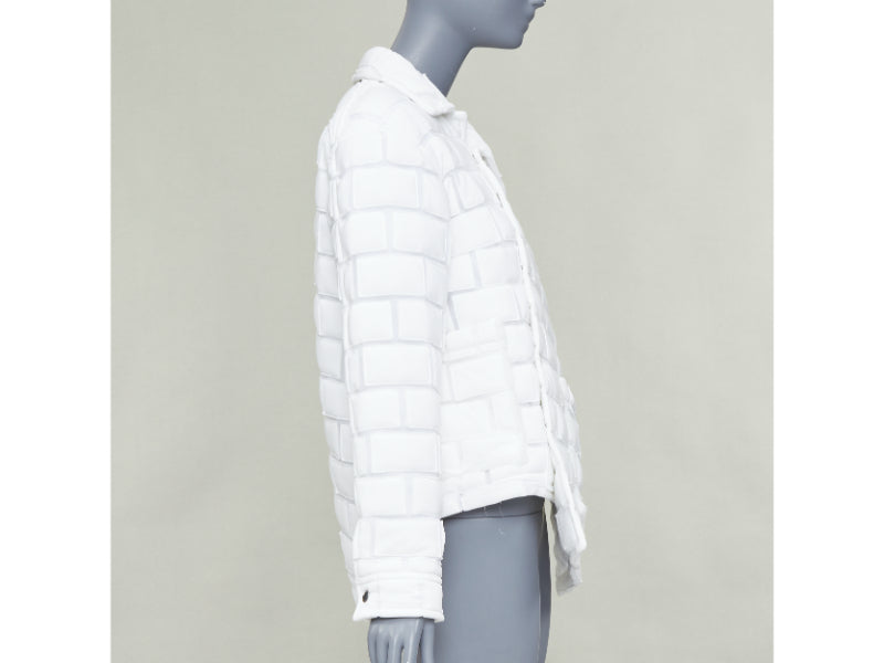 COMME DES GARCONS Homme Plus 2018 white brick sheer overlay quilted jacket XS