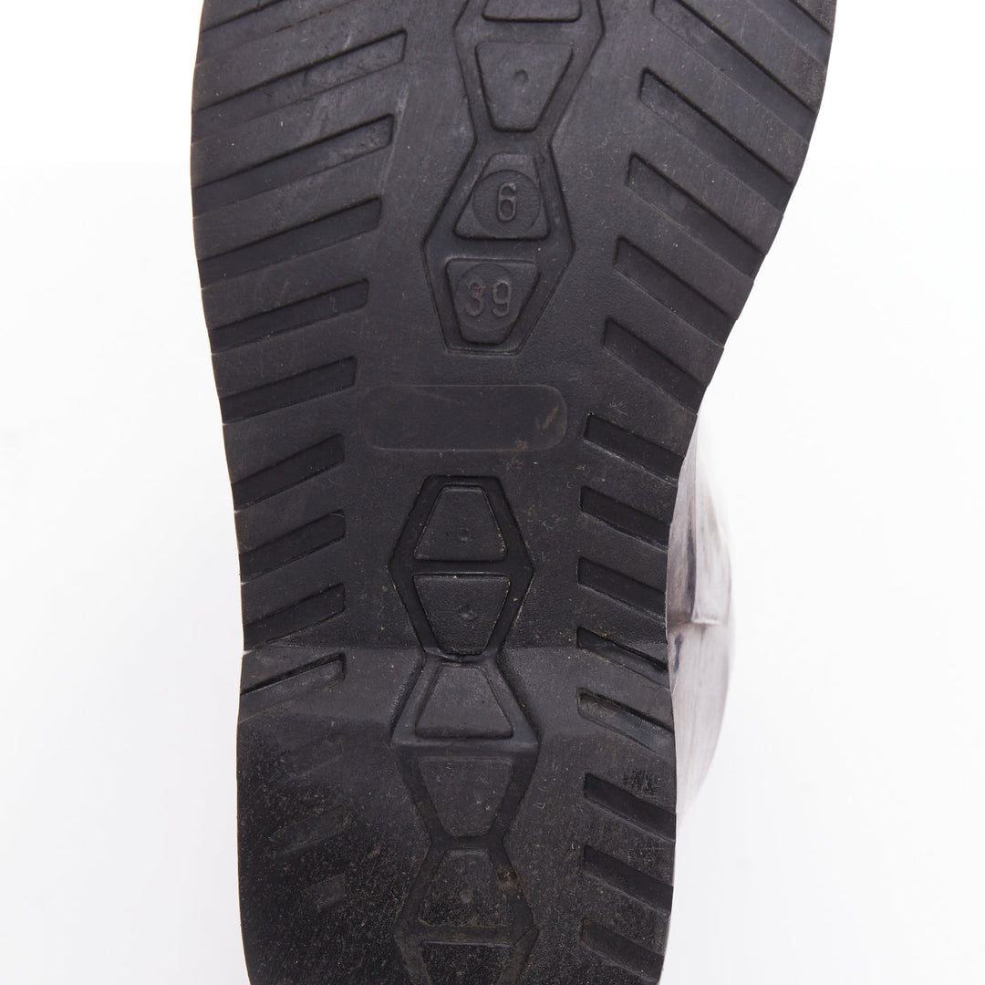 VALENTINO GARAVANI grey nude lace print rubber rain boots EU39