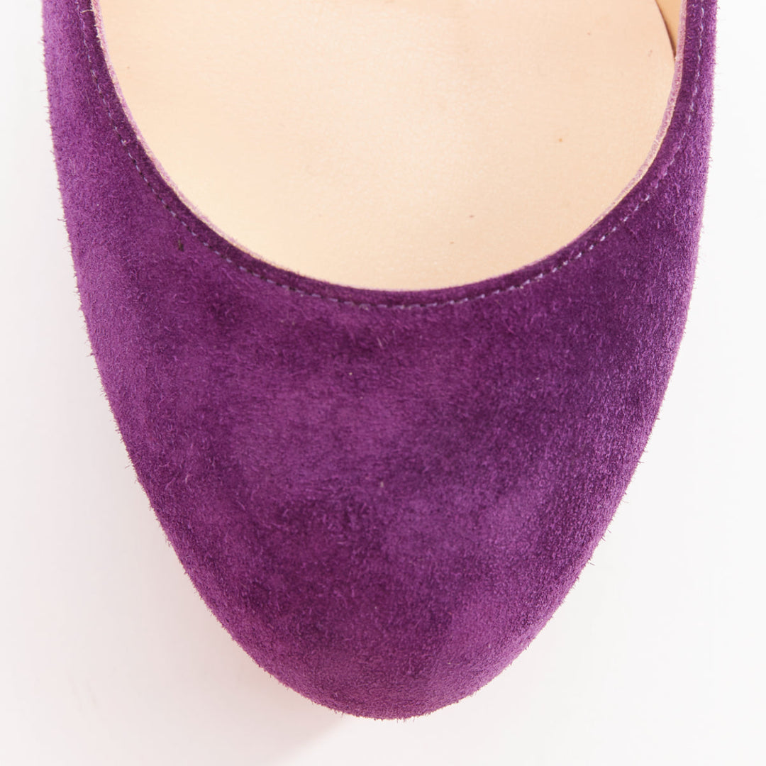 CHRISTIAN LOUBOUTIN Bibi 140 Veau Velours ultra violet suede platform pumps EU37