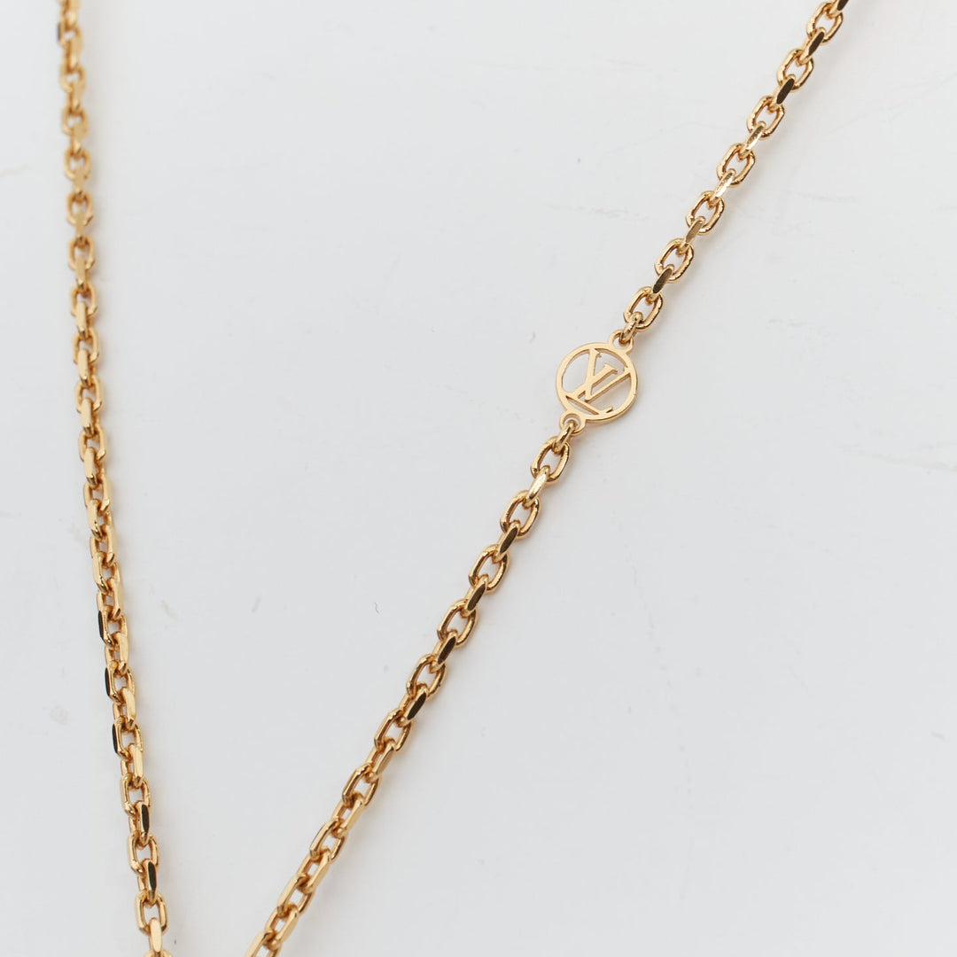 LOUIS VUITTON 2022 Year of Tiger Limited Edition gold blue eyes lock necklace