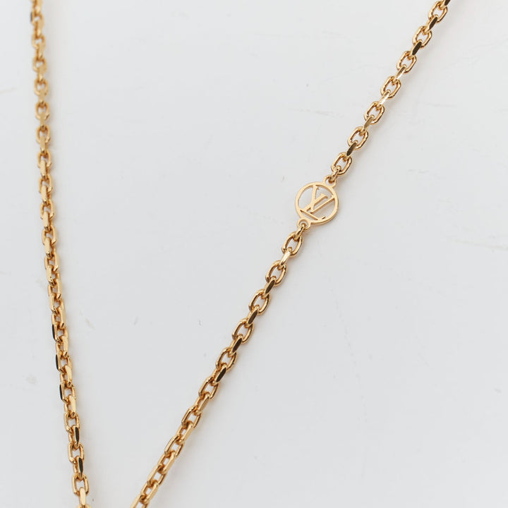 LOUIS VUITTON 2022 Year of Tiger Limited Edition gold blue eyes lock necklace