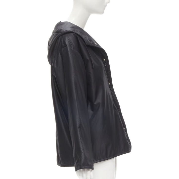 HELMUT LANG black hooded pocketed cutout armhole jacket IT40 S