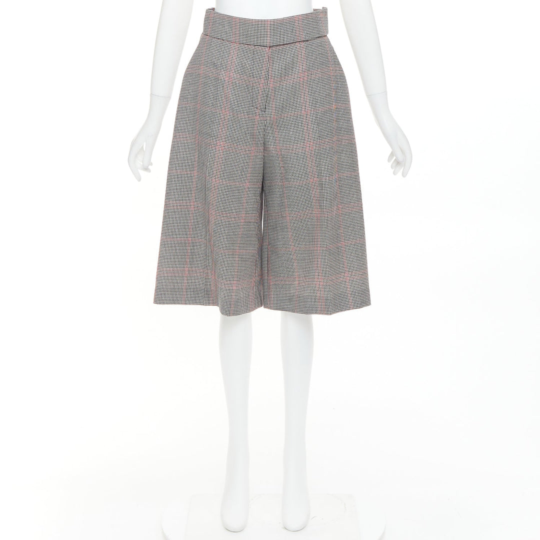 ALEXANDRE VAUTHIER COUTURE SS2021 Runway grey red glen plaid bermuda shorts