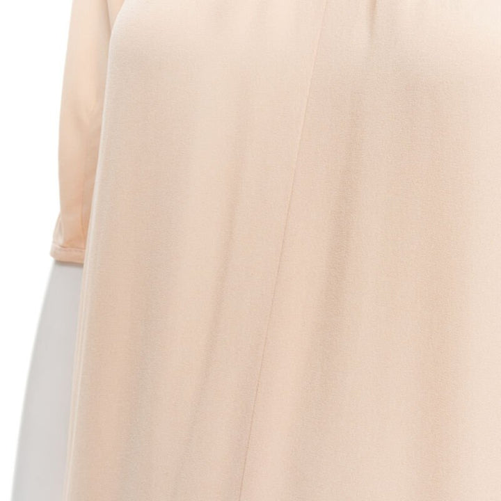MARNI 2019 peach pleated collar round sleeve short sleeve midi dress IT36 XS