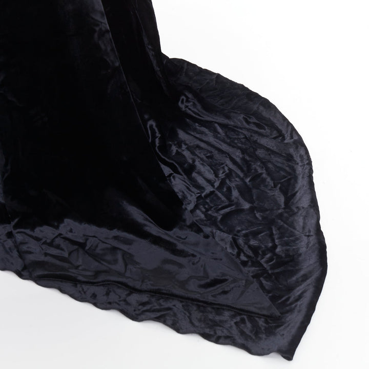 ALEXANDRE VAUTHIER COUTURE black velvet sheer panel mermaid gown