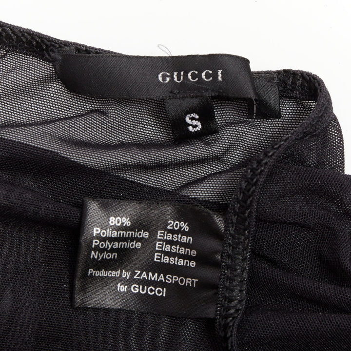 GUCCI Tom Ford Vintage crystal G logo sheer under bottom pants S