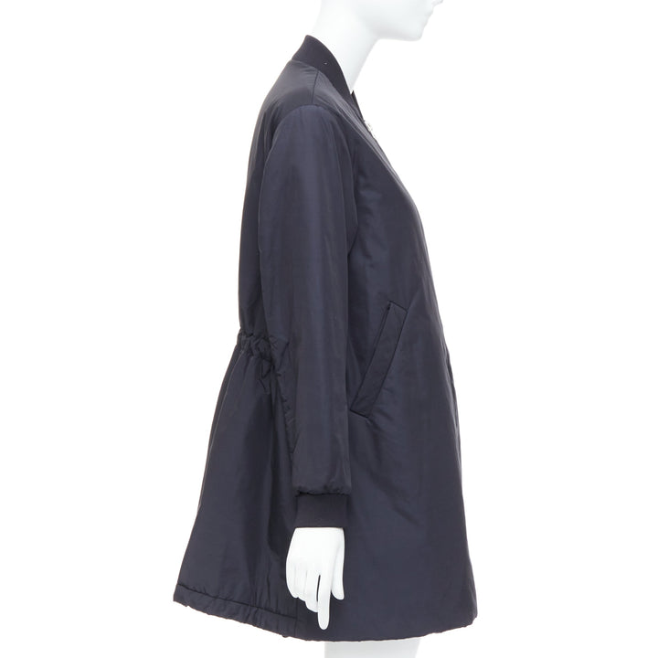 ACNE STUDIOS 2015 Folie Tech black bomber silver zip mini dress FR34 XS