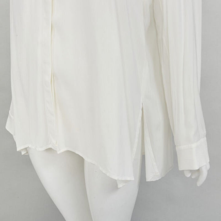 THE ROW 100% viscose white relaxed fit pleated back minimalist shirt S