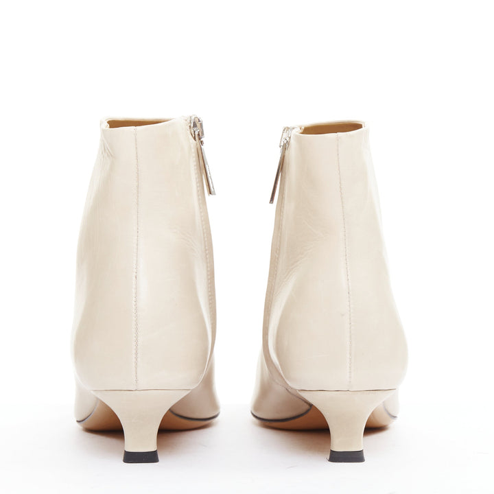 THE ROW Coco cream coal soft calfskin ankle kitten heel ankle boots EU37