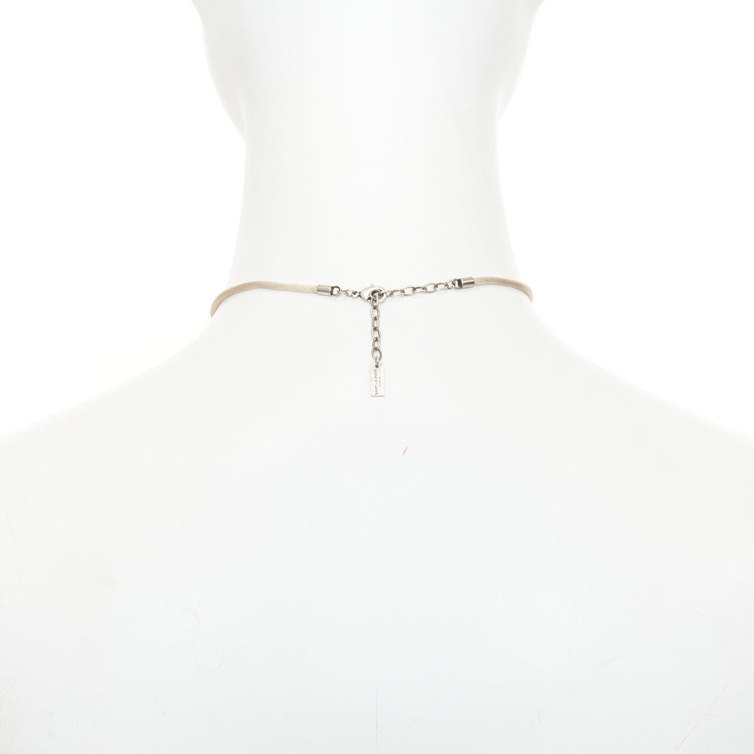 SAINT LAURENT Bridal Petite Fleur Carnation ivory frayed petal choker necklace