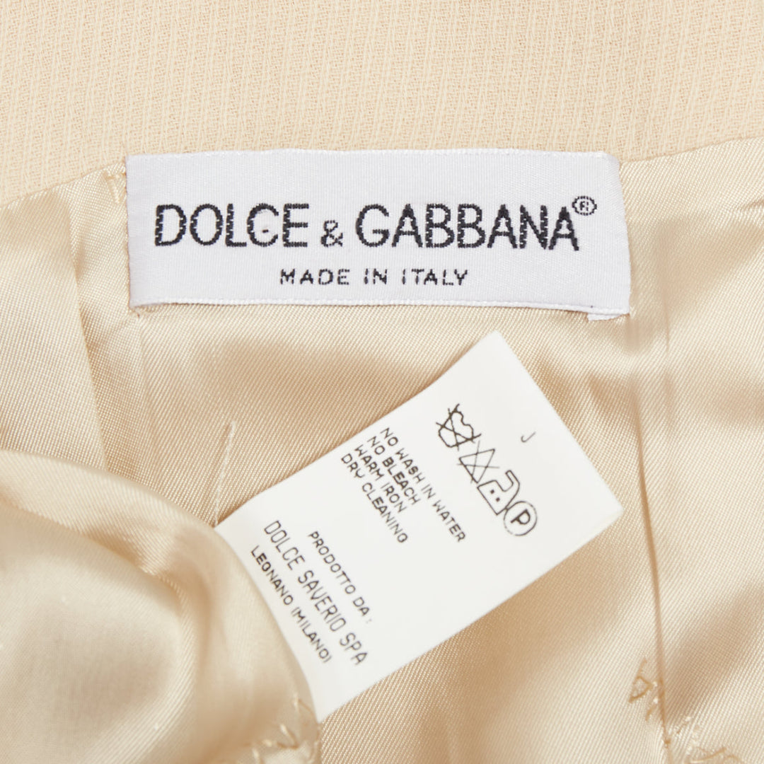 DOLCE GABBANA 1990s Vintage cream wool twill minimal contour seam dress  IT40 M