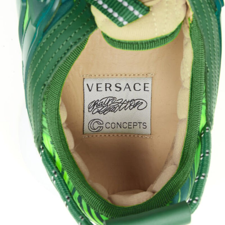 VERSACE Chain Reaction Jungle Print green chunky sole sneaker EU38 US8