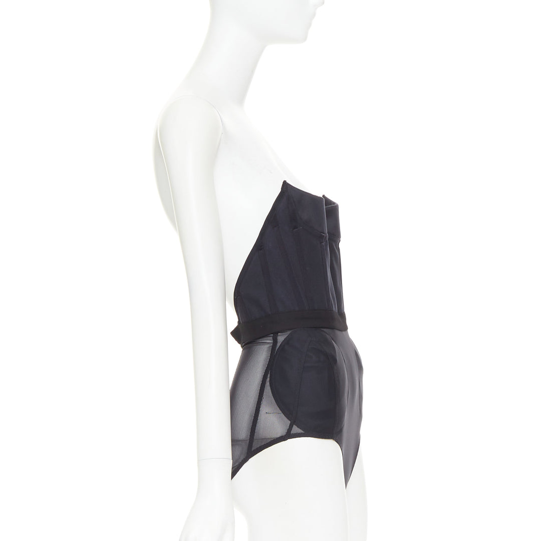 ALEXANDRE VAUTHIER angular bustline padded hip boned corset bodysuit