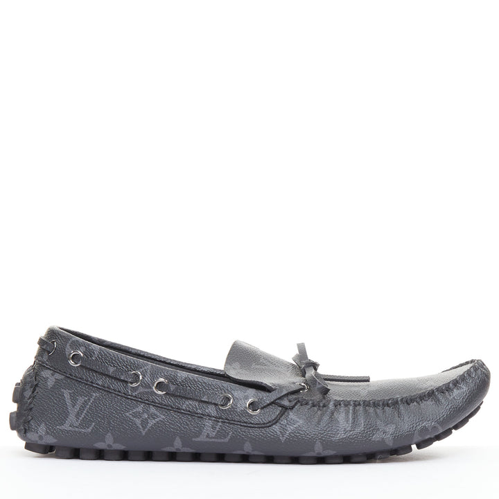 LOUIS VUITTON Arizona Eclipse grey canvas monogram mocassin EU42.5