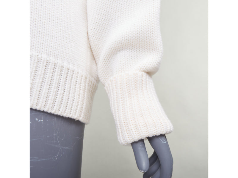 MONSE 100% wool cream deconstructed cut out turtleneck sweater XS