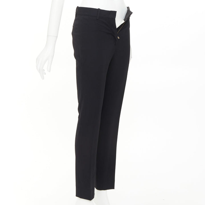 OLD CELINE Phoebe Philo black high waisted pockets minimal cropped trousers FR34