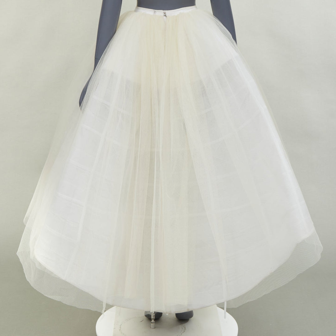 ALEXANDRE VAUTHIER cream white tulled caged crinoline full skirt