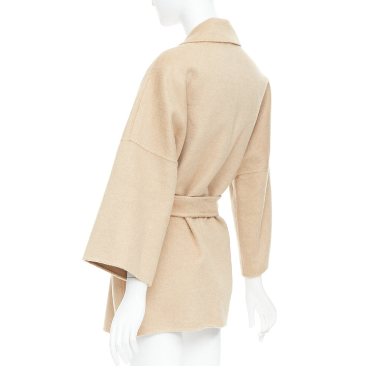 MAX MARA 100% double faced cashmere belted camel tan coat IT38 XS