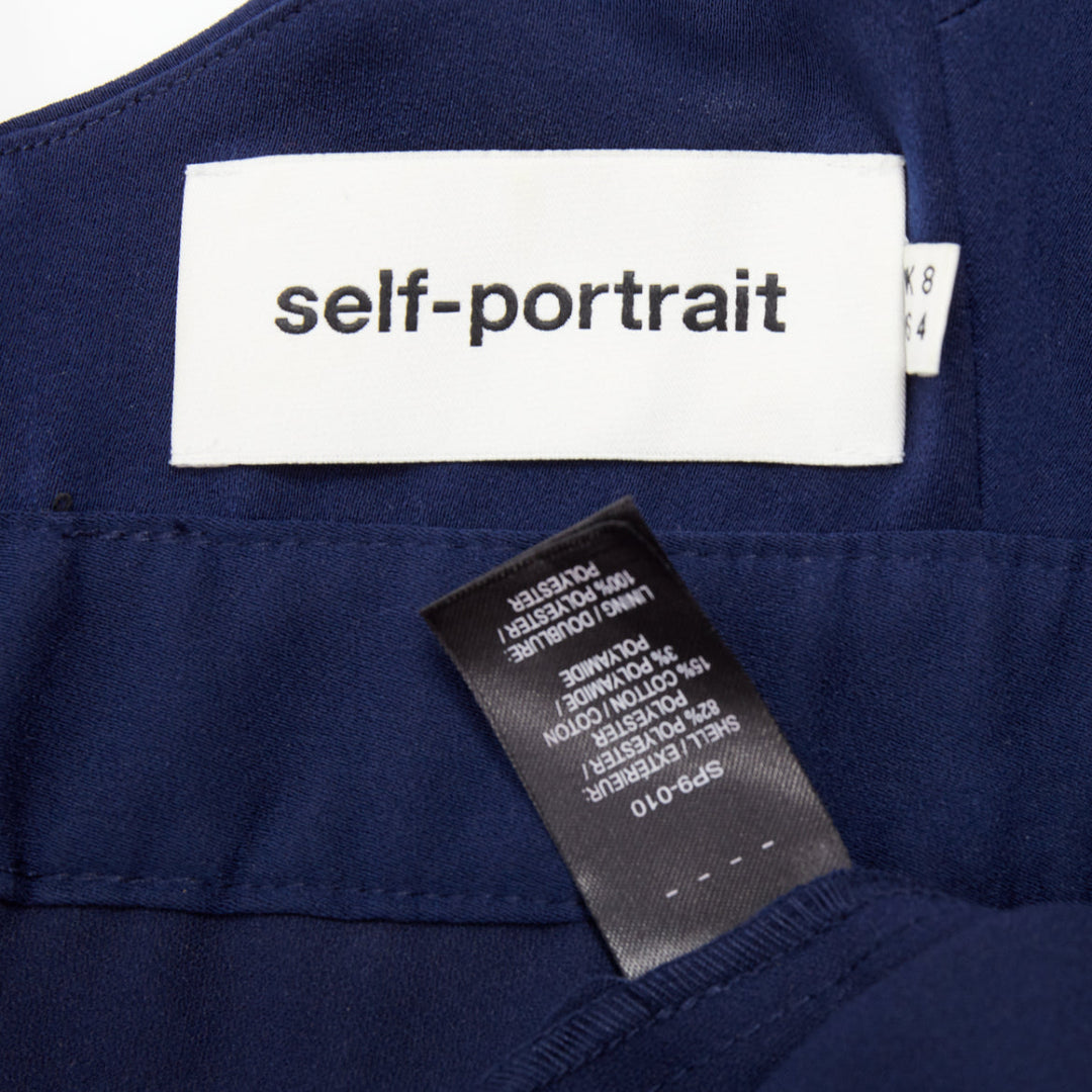 SELF PORTRAIT Eleina Sculpted Daisy Guipure yellow lace floral dress UK4 XXS