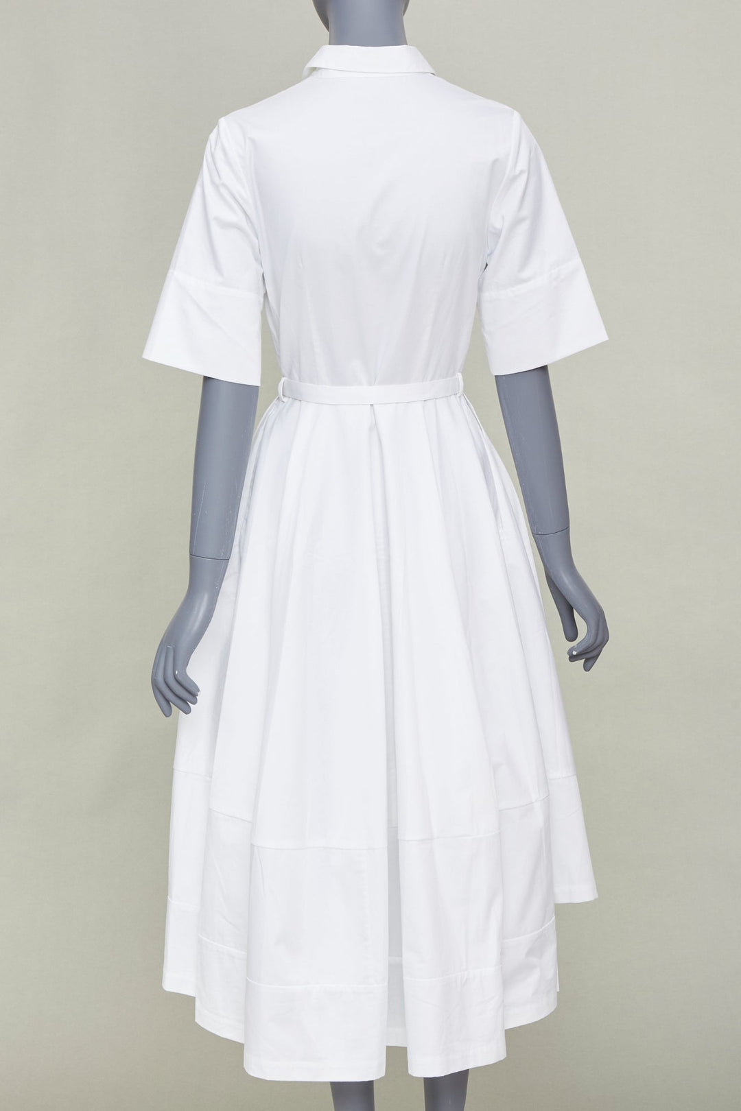 CO COLLECTIONS Essentials white cotton poplin belted asymmetric shirt dress XS