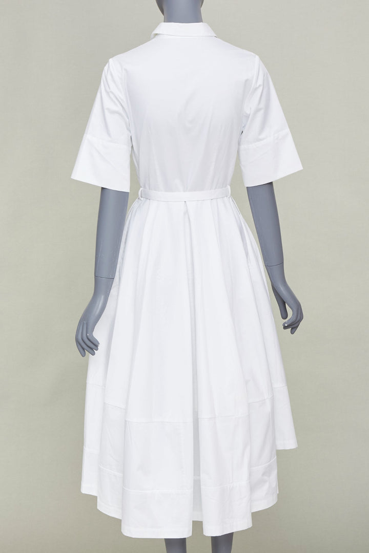 CO COLLECTIONS Essentials white cotton poplin belted asymmetric shirt dress XS