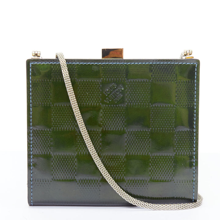 LOUIS VUITTON Damier Vernis Ange PM green patent LV crossbody bag