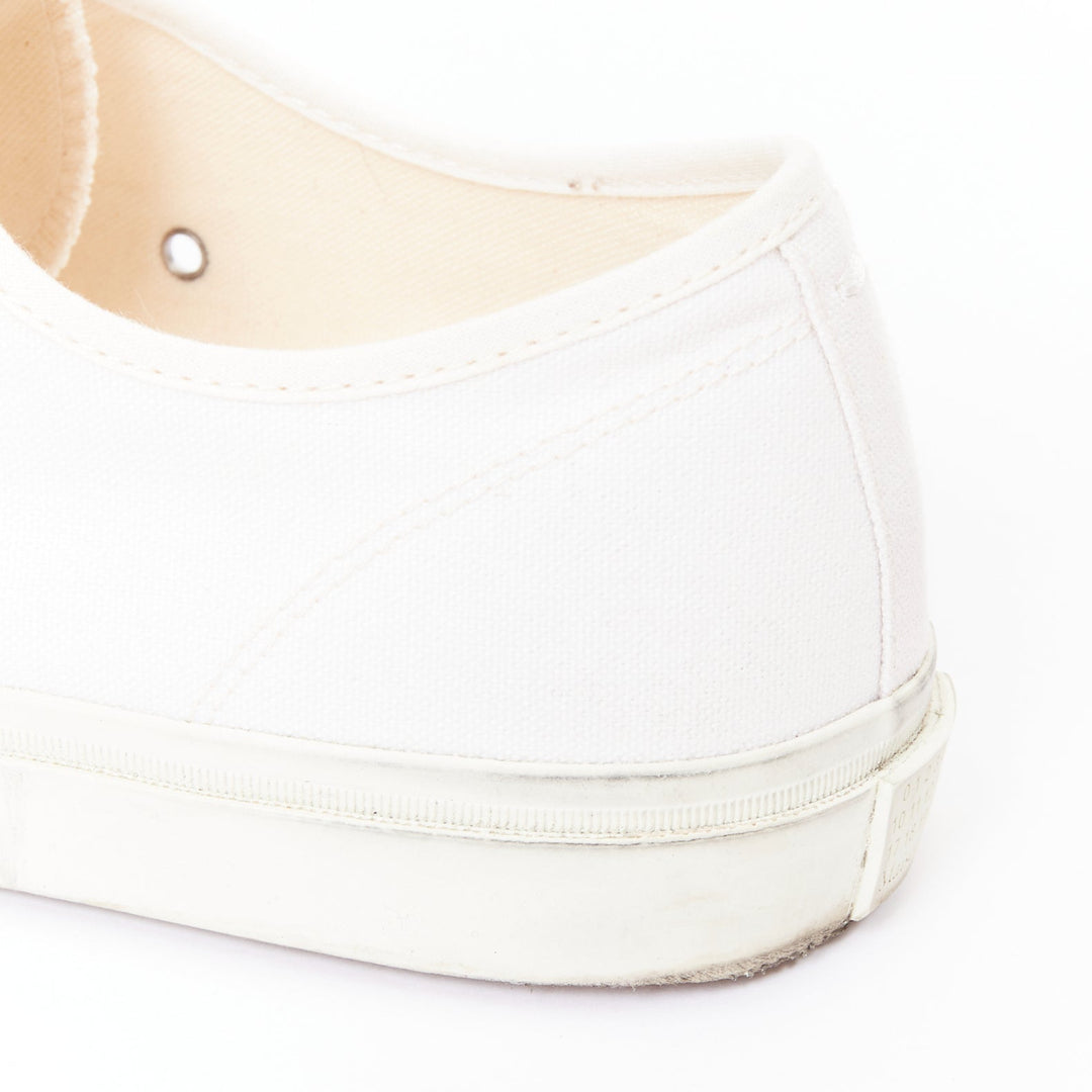 MAISON MARGIELA Tabi white canvas off-white laced low top sneakers EU41
