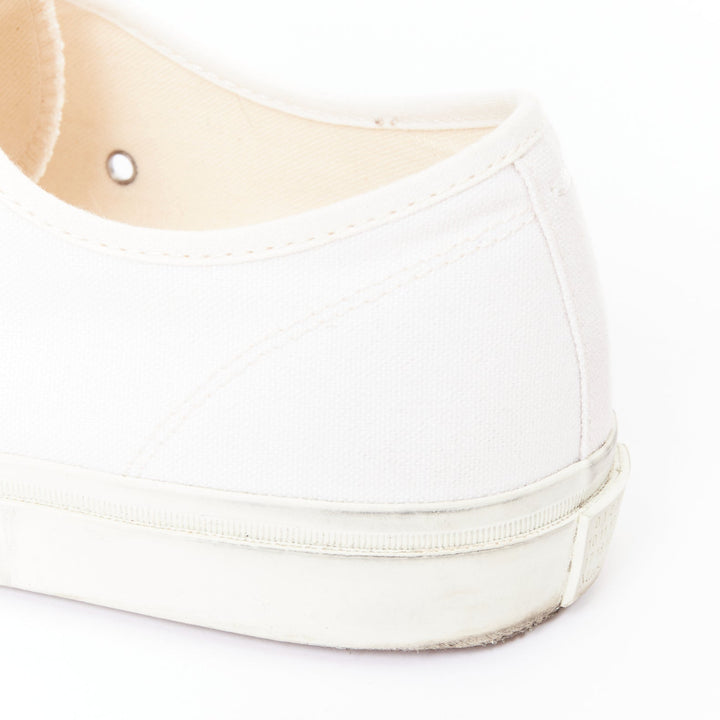 MAISON MARGIELA Tabi white canvas off-white laced low top sneakers EU41