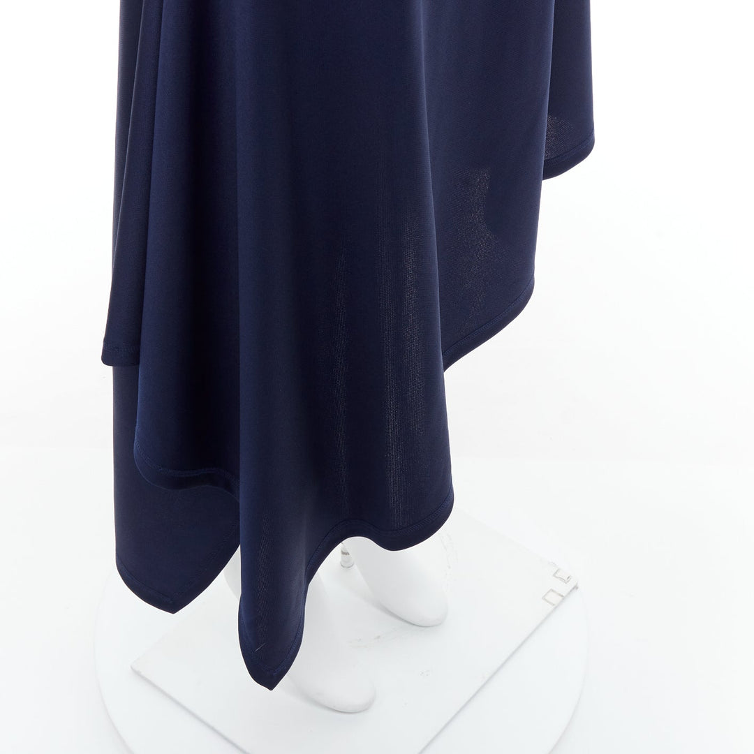 JW ANDERSON navy flap front bias cut asymmetric midi skirt UK8 S