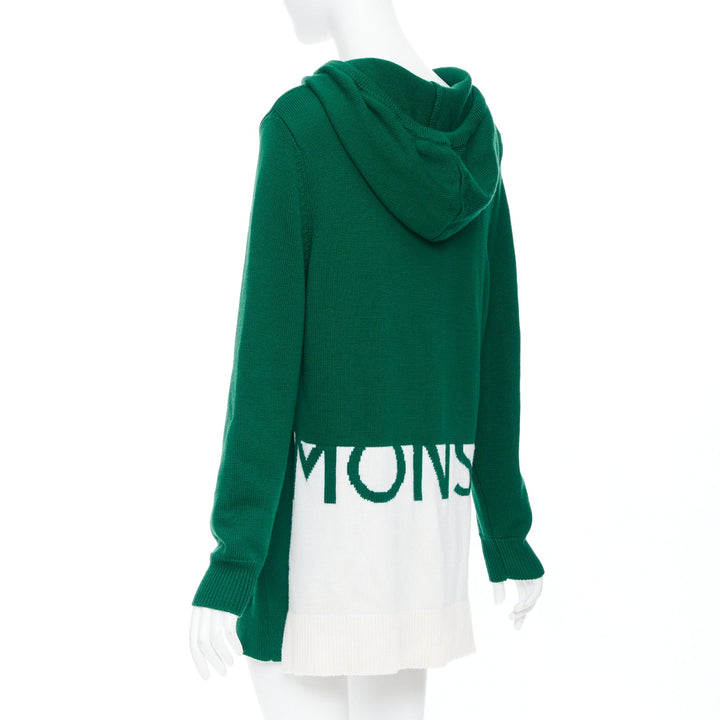 MONSE 2021 Runway green white logo polo  hood sweater mini skirt