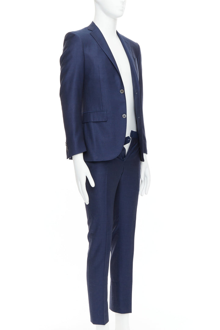 CORNELIANI Super 110'S 18.25 micronavy extra fine virgin wool slim suit IT44 XS