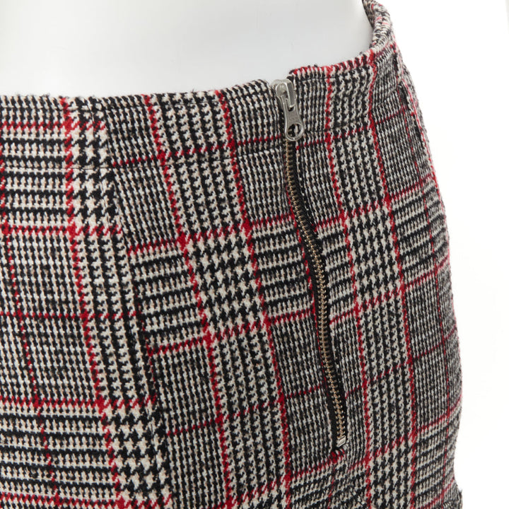MCQ ALEXANDER MCQUEEN multicolor plaid checked tweed pleated midi skirt IT38