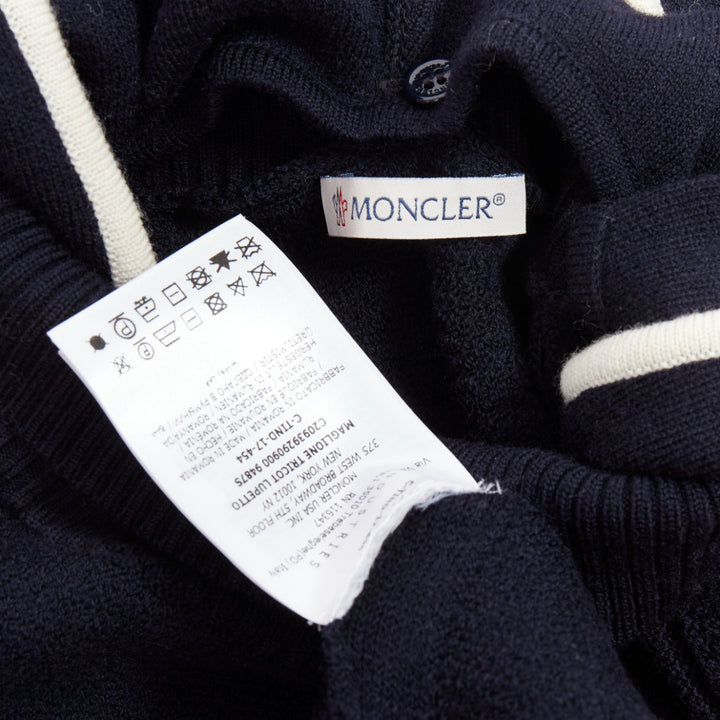 MONCLER 2017 red navy white wool argyle turtleneck sweater top XS