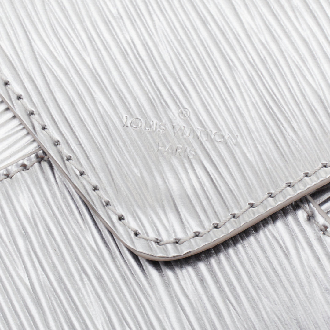LOUIS VUITTON Kirigami Epi Invitation Envelope Clutch silver metallic flap bag