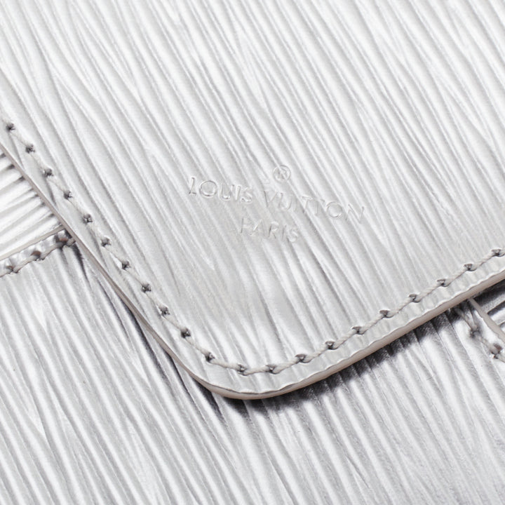 LOUIS VUITTON Kirigami Epi Invitation Envelope Clutch silver metallic flap bag