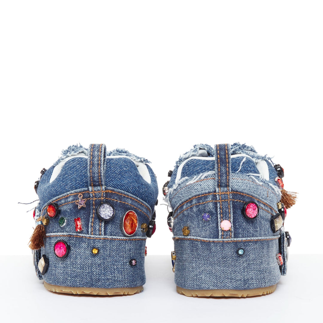 rare LOEWE 2023 Studio Ghibli Howls Moving Castle crystal denim sneakers EU39