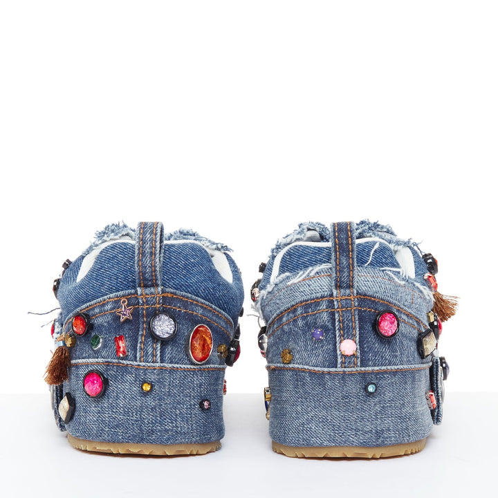 rare LOEWE 2023 Studio Ghibli Howls Moving Castle crystal denim sneakers EU39