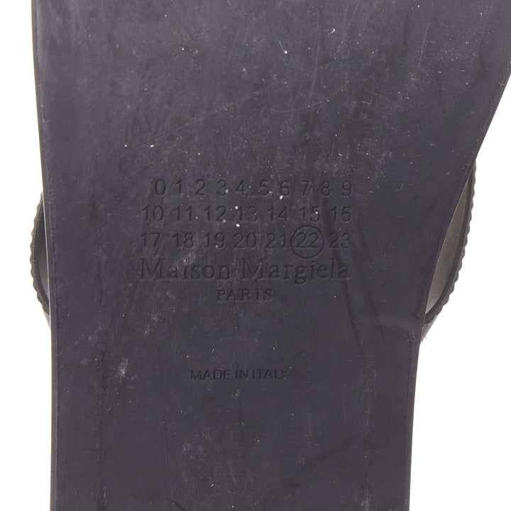 MAISON MARGIELA  2022 Tabi black split toe flip flops thong sandals trompe EU36